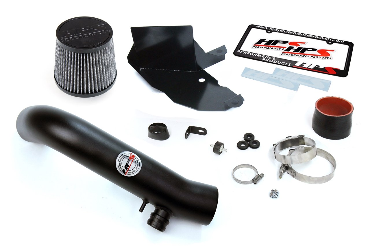 HPS Shortram Air Intake Kit 2015-2017 Volkswagen GTI 2.0T TSI Turbo, Includes Heat Shield, Black