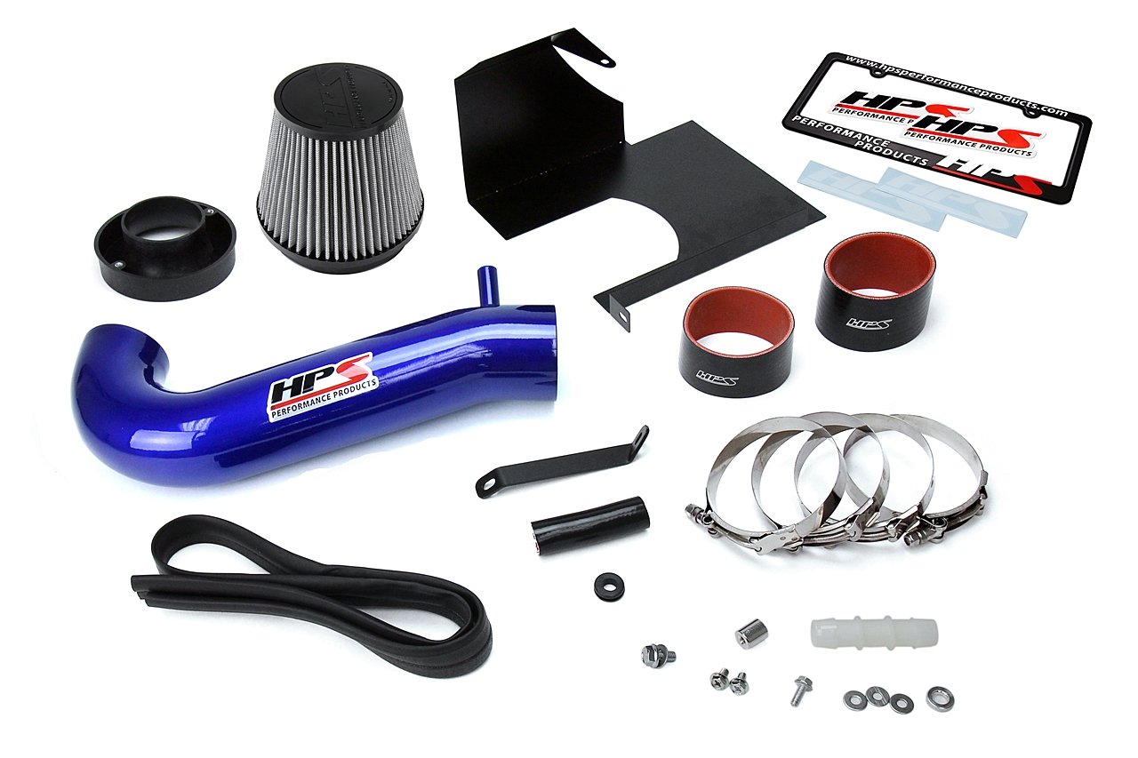 HPS Shortram Air Intake Kit 2011-2017 Dodge Charger 5.7L V8 except Shaker Hood, Includes Heat Shield, Blue