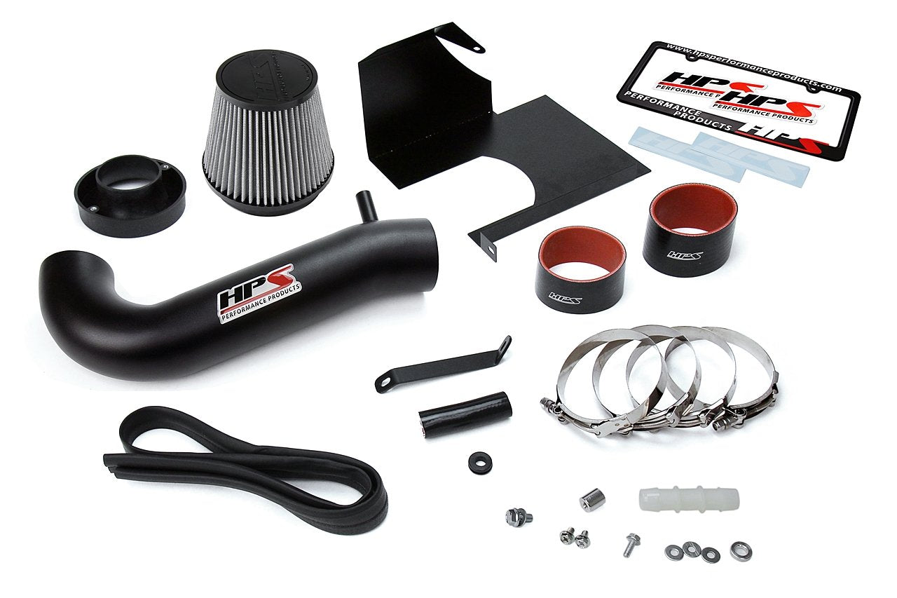 HPS Shortram Air Intake Kit 2011-2017 Dodge Challenger 5.7L V8 except Shaker Hood, Includes Heat Shield, Black