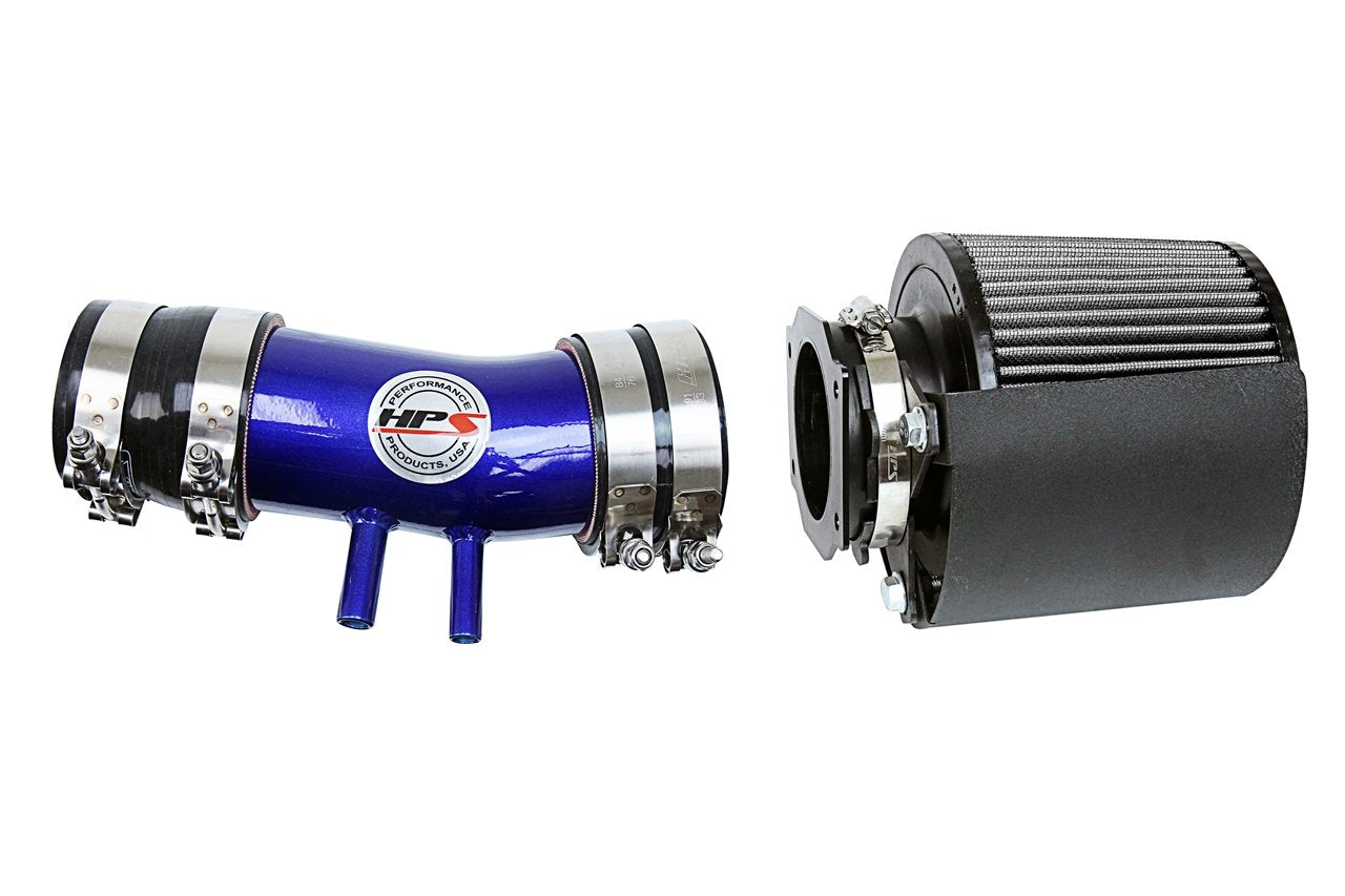 HPS Shortram Air Intake Kit 2000-2004 Nissan Xterra 3.3L V6 Non Supercharged, Includes Heat Shield, Blue