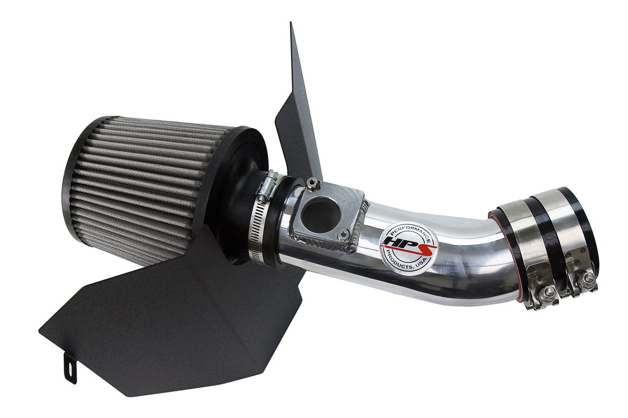 HPS Shortram Air Intake Kit 2004-2007 Subaru WRX STi 2.5L Turbo, Includes Heat Shield, Polish