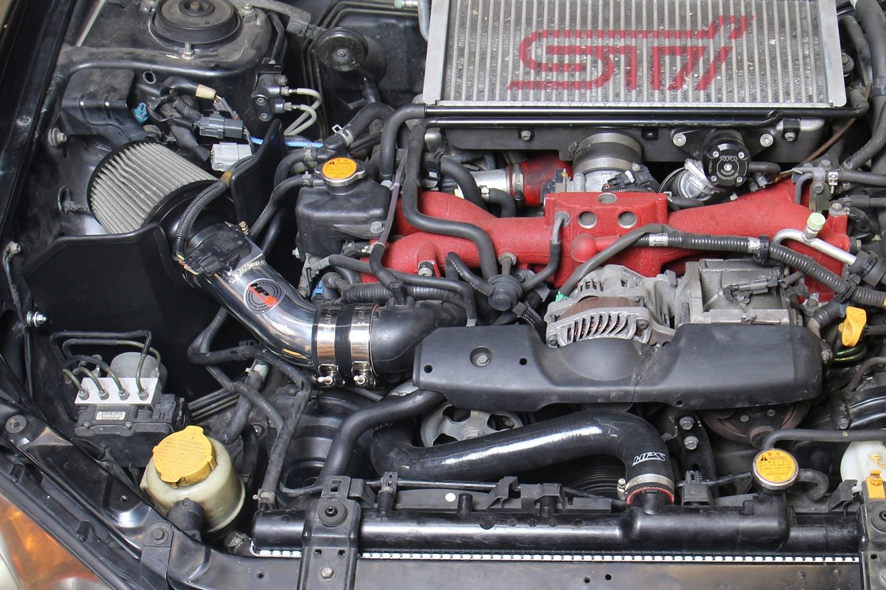 HPS Shortram Air Intake Kit 2004-2007 Subaru WRX STi 2.5L Turbo, Includes Heat Shield, Polish