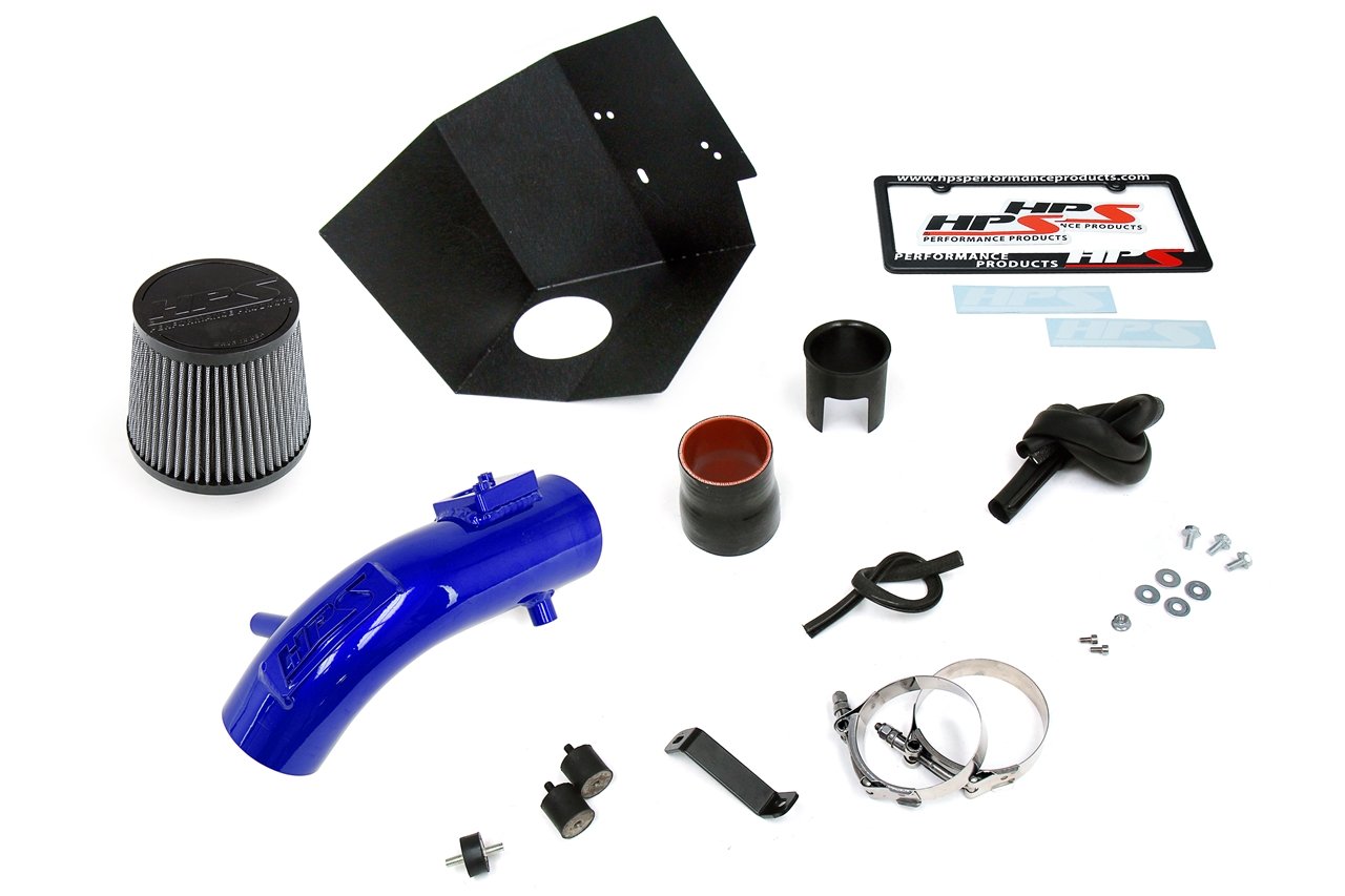 HPS Shortram Air Intake Kit 2016 Scion iM 1.8L, Includes Heat Shield, Blue