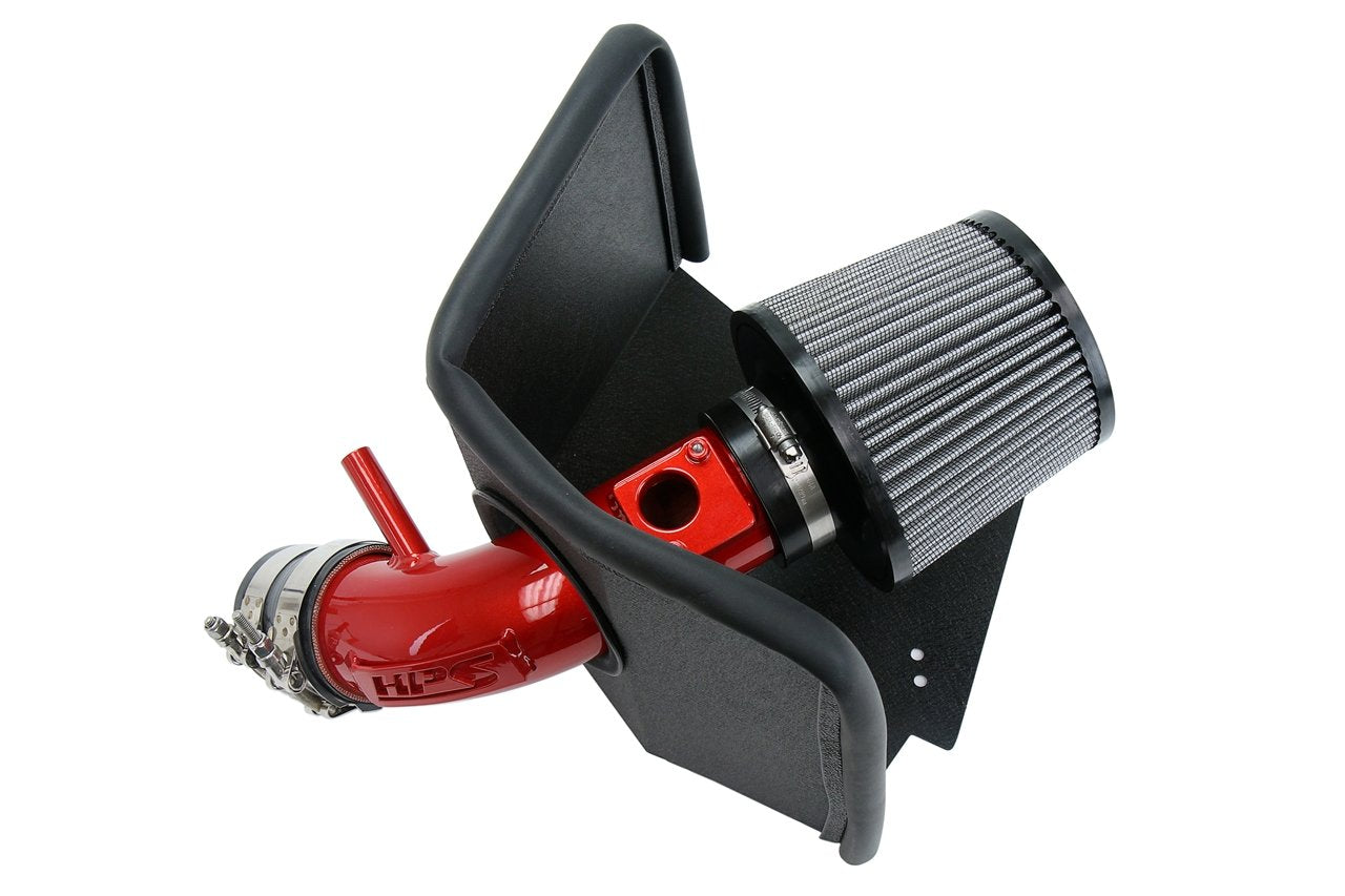 HPS Shortram Air Intake Kit 2016 Scion iM 1.8L, Includes Heat Shield, Red