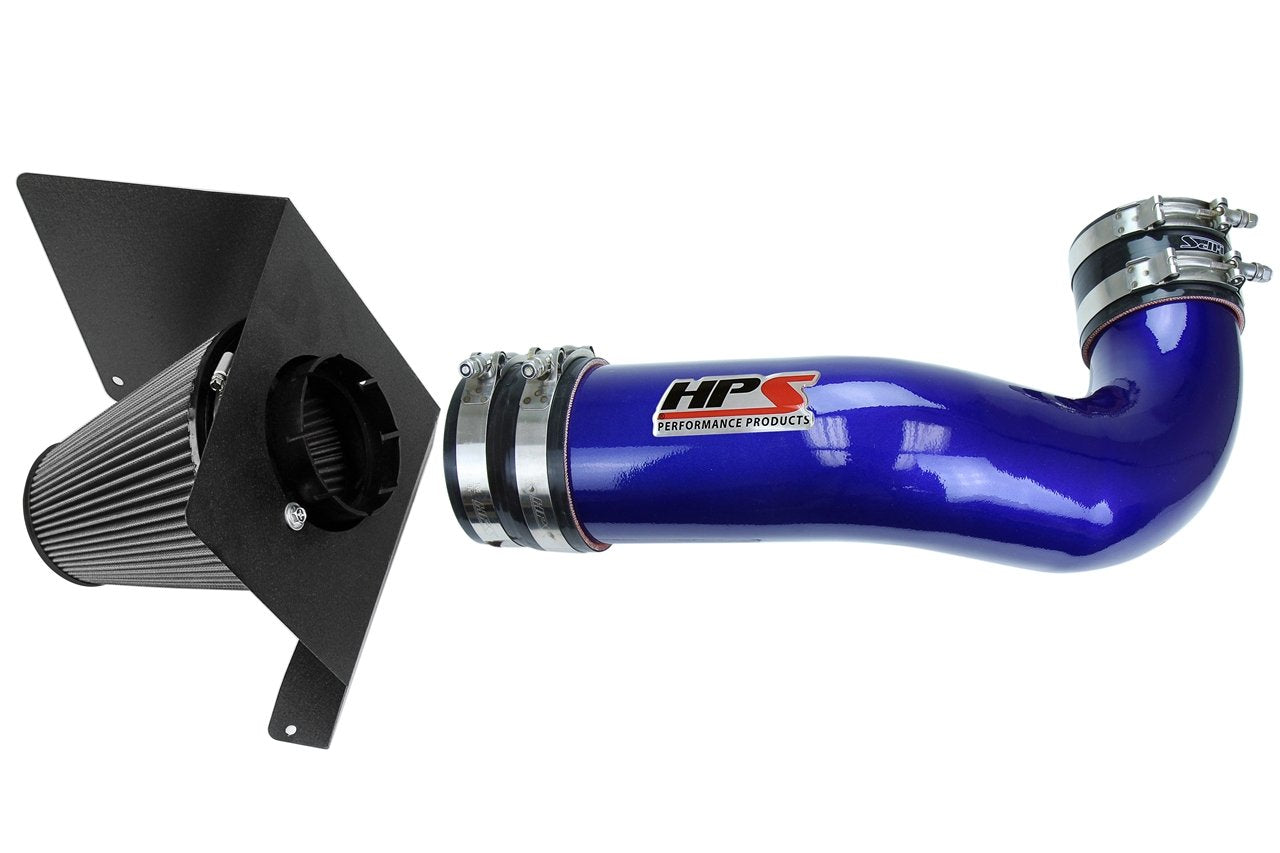HPS Shortram Air Intake Kit 2007-2008 Cadillac Escalade 6.2L V8, Includes Heat Shield, Blue