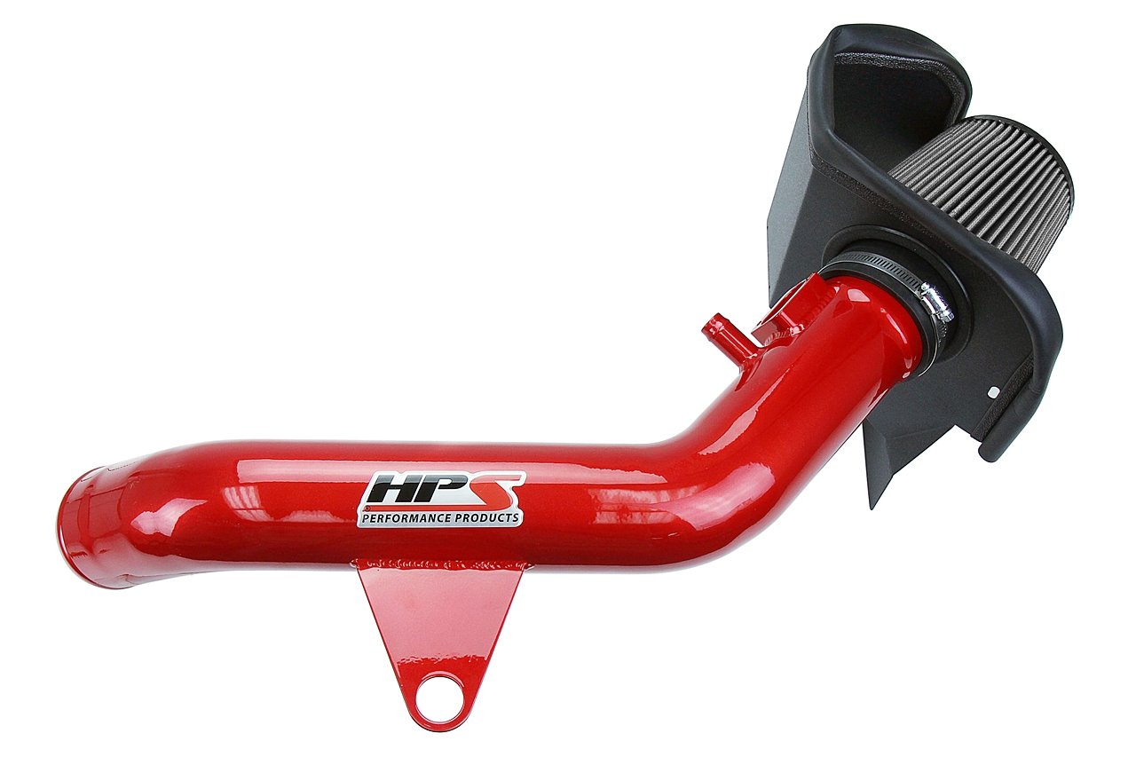 HPS Shortram Air Intake Kit 2012-2015 BMW 335ix F30 3.0L Turbo N55, Includes Heat Shield, Red