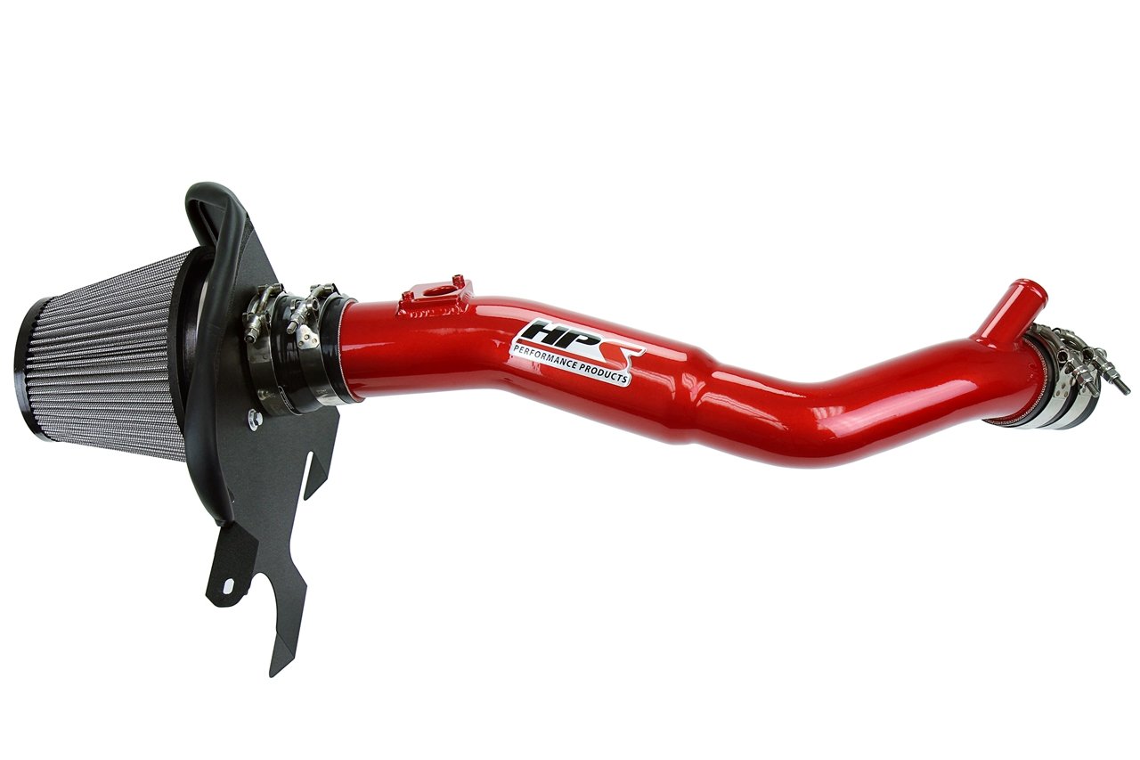 HPS Shortram Air Intake Kit 2016-2017 Lexus RC200t 2.0L Turbo, Includes Heat Shield, Red