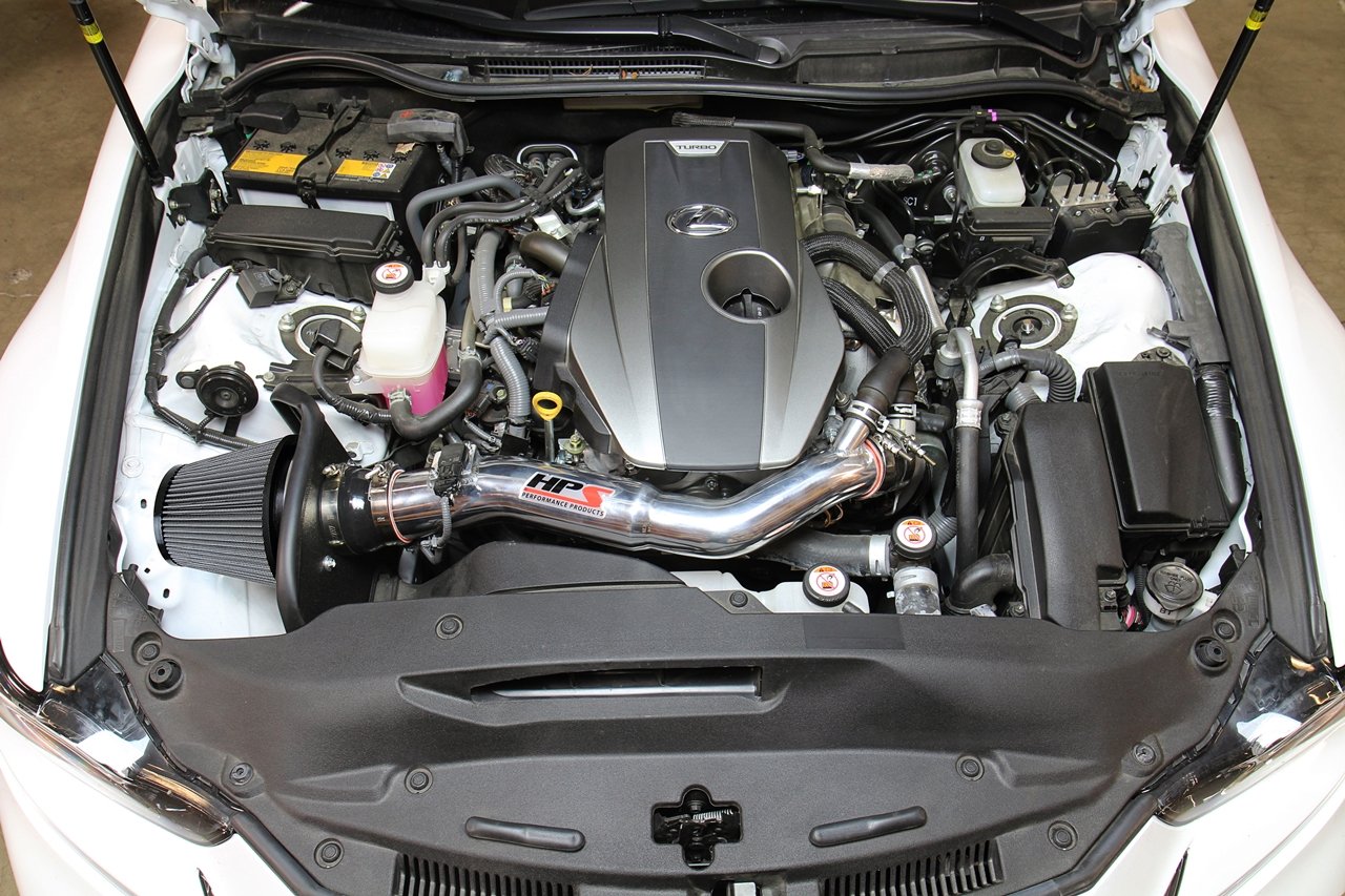 HPS Shortram Air Intake Kit 2018-2019 Lexus IS300 2.0L Turbo, Includes Heat Shield, Red