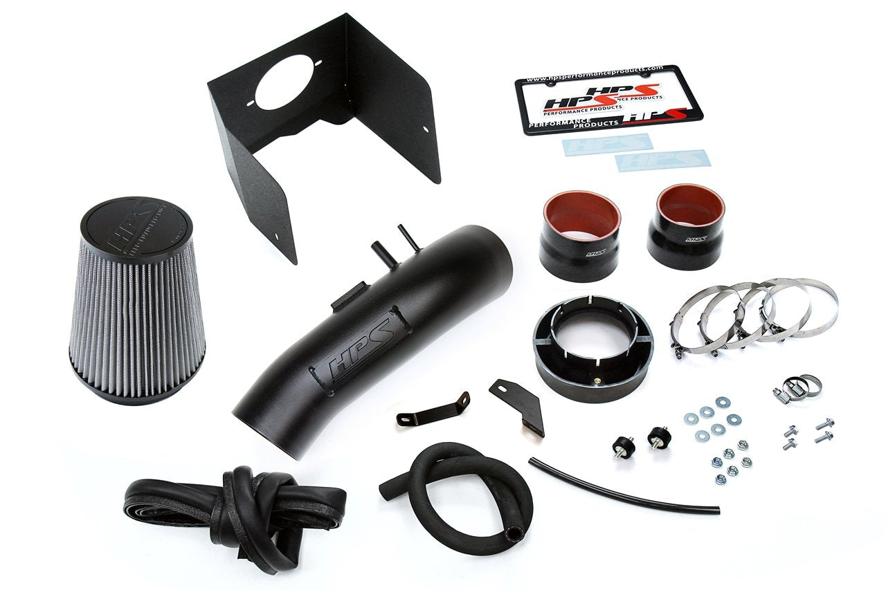 HPS Shortram Air Intake Kit 2008-2018 Lexus LX570 5.7L V8, Includes Heat Shield, Black