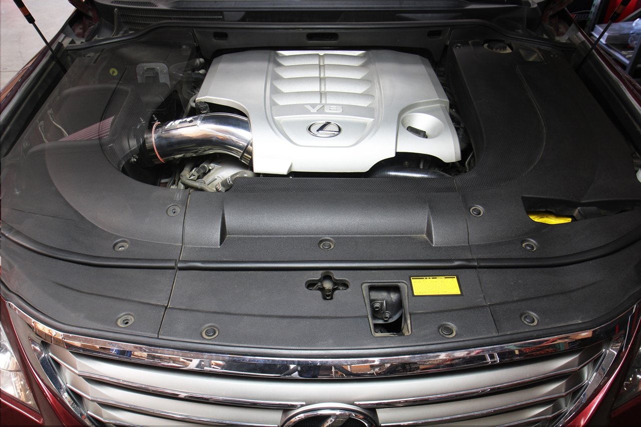 HPS Performance Shortram Air Intake Kit 2008-2018 Lexus LX570 5.7L V8, Includes Heat Shield, Blue