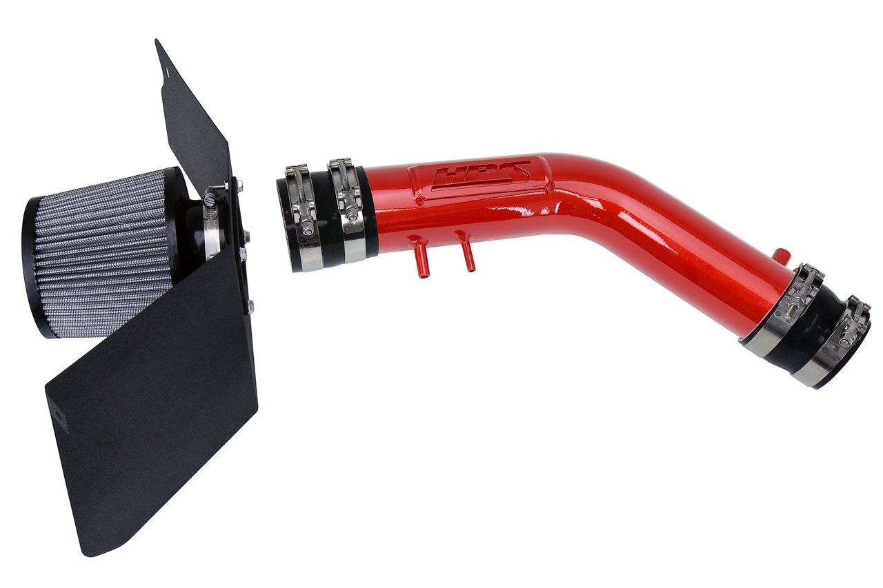 HPS Shortram Air Intake Kit 1995-1999 Toyota Tacoma 2.4L 2.7L, Includes Heat Shield, Red