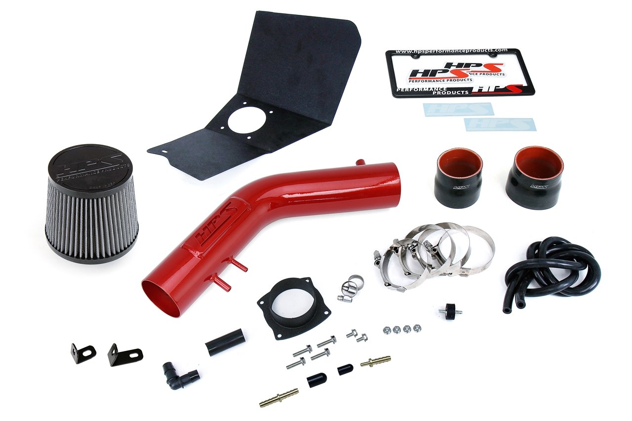 HPS Shortram Air Intake Kit 1995-1999 Toyota Tacoma 2.4L 2.7L, Includes Heat Shield, Red