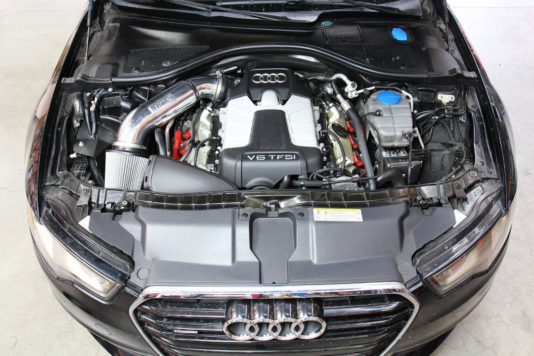 HPS Shortram Air Intake Kit 2012-2015 Audi A6 Quattro 3.0L Supercharged (C7), Includes Heat Shield