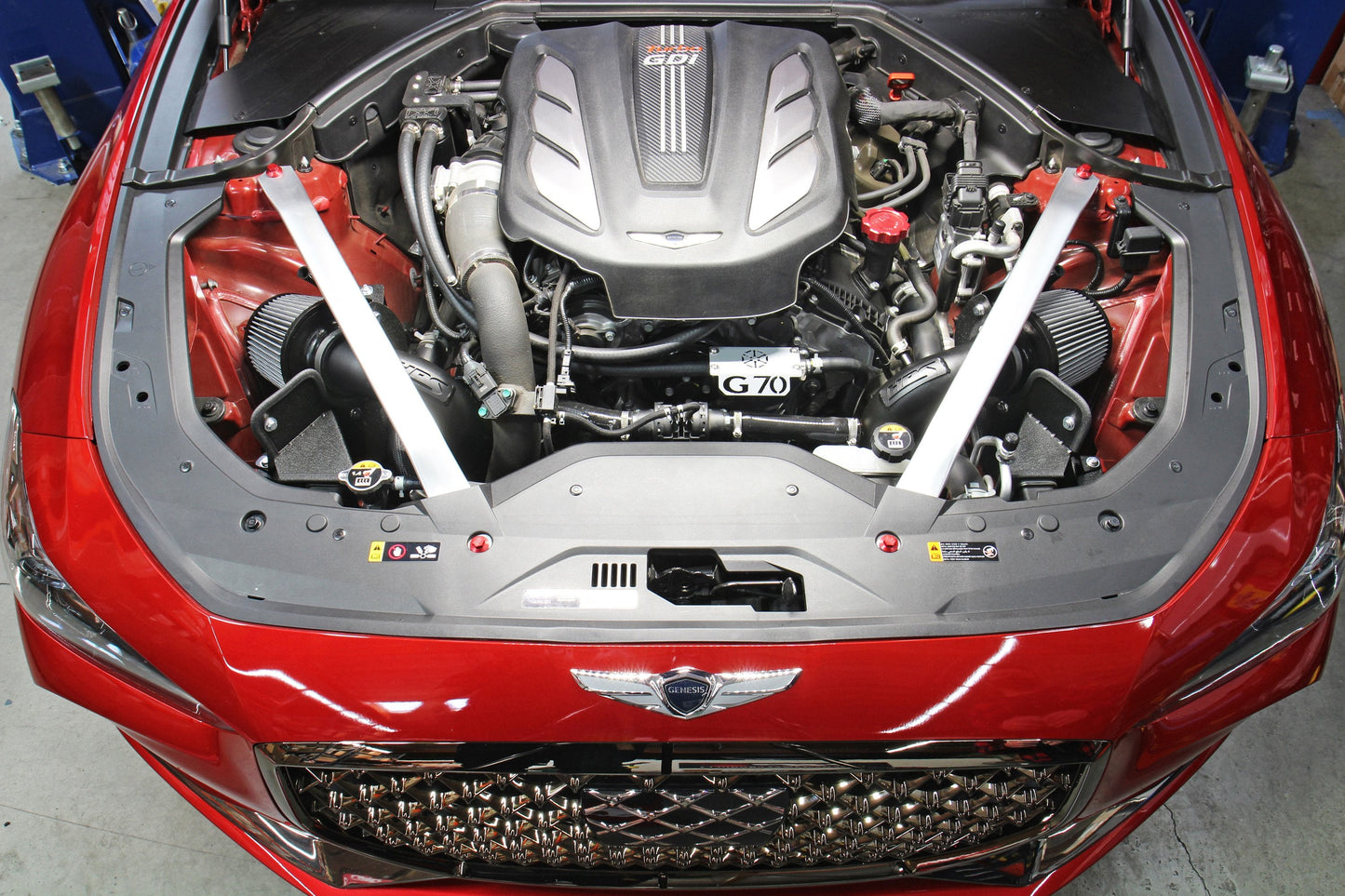 HPS Performance HPS Shortram Air Intake Kit with Heat Shield 2019-2024 Hyundai Genesis G70 3.3L V6 Twin Turbo, 827-703