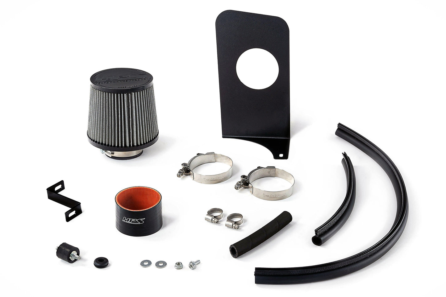 HPS Performance Air Intake Kit with Heat Shield, 2003-2006 Honda Accord 2.4L without MAF sensor, 827-737