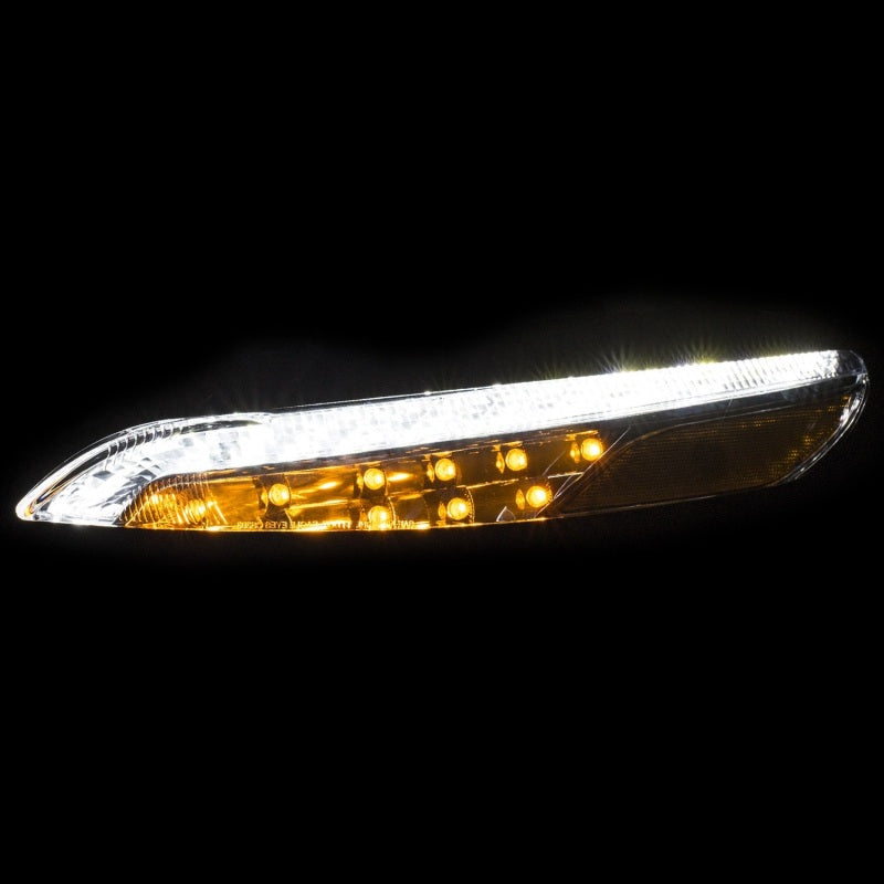 Anzo 2014-2016 Jeep Cherokee LED Parking Lights Chrome w/ Amber Reflector
