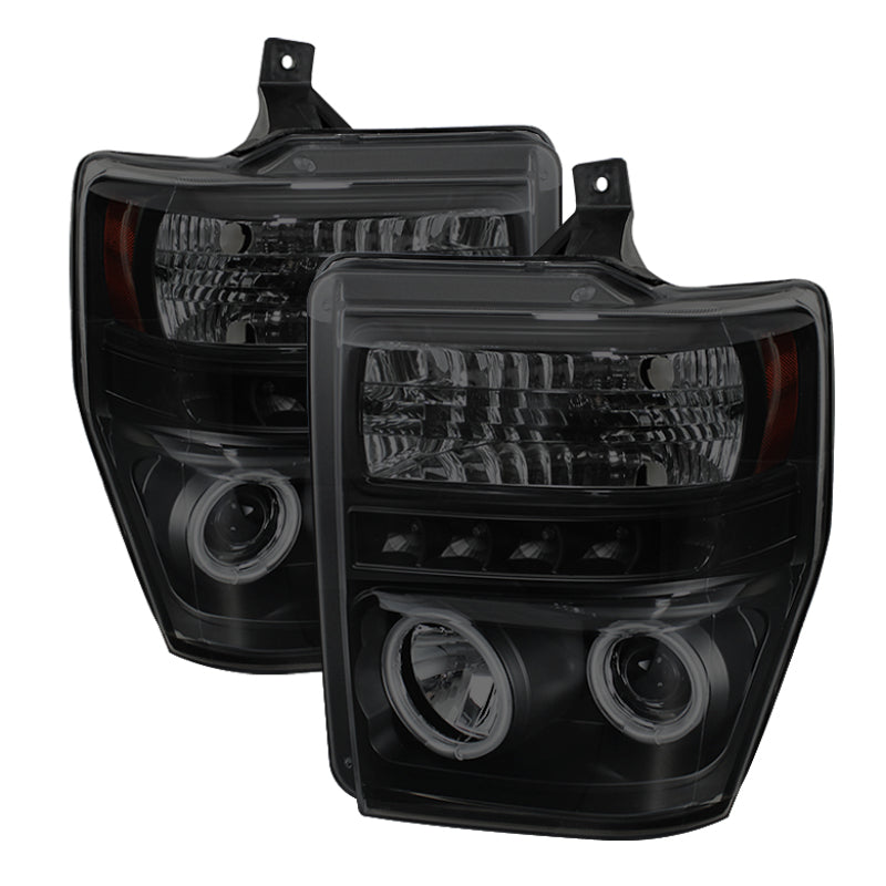 SPYDER Ford F250/350 08-10 Projector Headlights CCFL Halo LED Blk Smke PRO-YD-FS08-CCFL-BSM 5078902