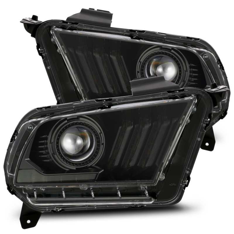AlphaRex 10-12 Ford Mustang LUXX LED Proj Headlights Plank Style Alpha Blk w/Activ Light/Seq Signal 880118 *Discontinued