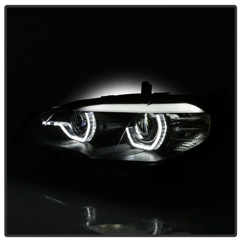 Spyder 07-10 BMW X5 E70 (HID Models Only) Projector Headlights - Black PRO-YD-BMWE7007-AFSHID-BK 5085481