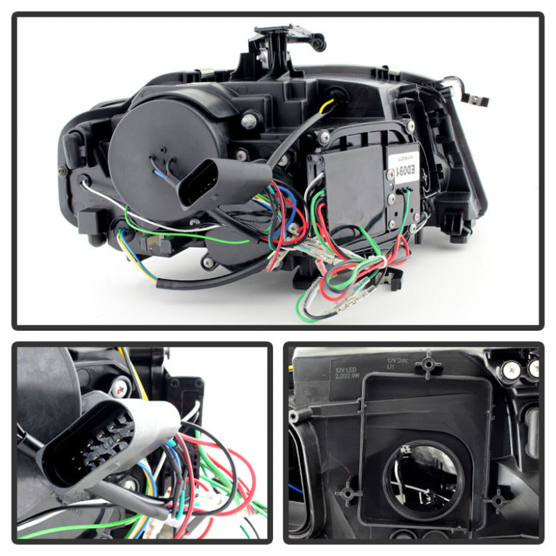 Spyder Audi A4 09-12 Projector Headlights Xenon/HID Model Only - DRL LED Blk PRO-YD-AA408-HID-DRL-BK 5080752