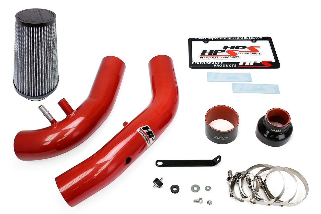 HPS Performance HPS Cold Air Intake Kit 2015-2017 Ford Mustang Ecoboost 2.3L Turbo, Red