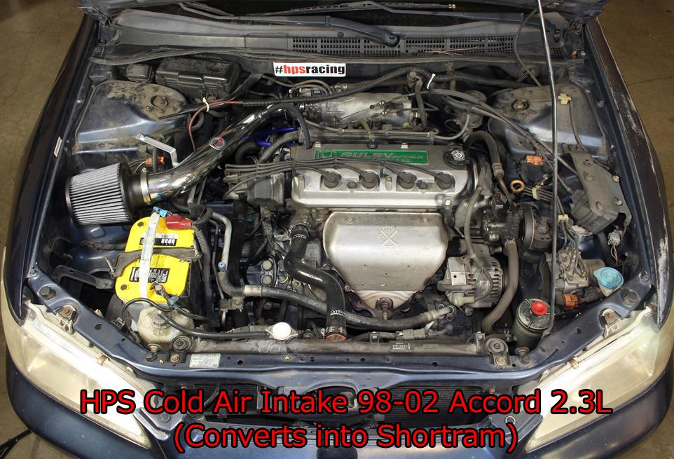 HPS Cold Air Intake Kit 1998-2002 Honda Accord 2.3L DX EX LX VP SE, Converts to Shortram, Polish