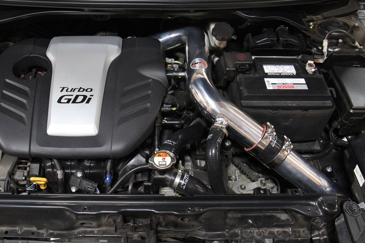 HPS Cold Air Intake Kit 2013-2017 Hyundai Veloster 1.6L Turbo, Converts to Shortram, Red