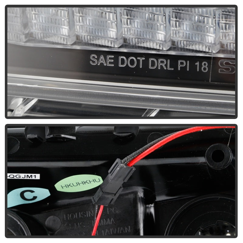 Spyder Jeep Wrangler 2018-2019 (Halogen Model Only) LED Front Bumper Lights - Seq. Signal - Black 5086785