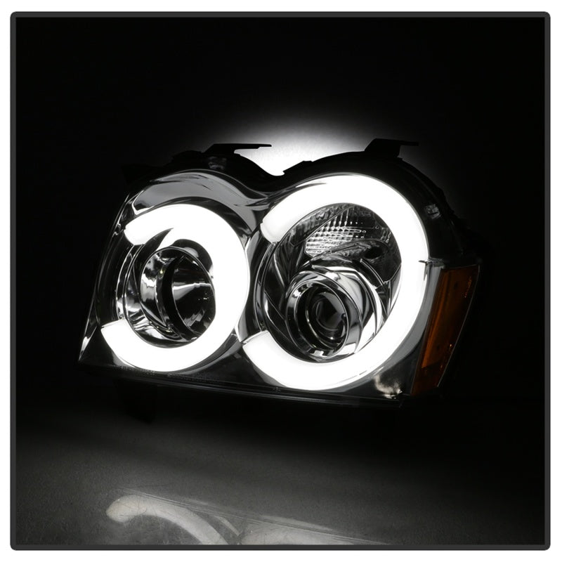 Spyder 05-07 Jeep Grand Cherokee - Light Bar Projector Headlights - Chrome - PRO-YD-JGC05V2-LB-C 5086112