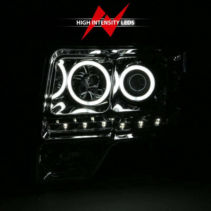 Anzo 2009-2014 Ford F-150 Projector Headlights w/ Halo Chrome (CCFL) G2