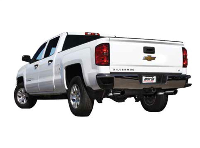 Borla 14 Sierra 1500 C/B S-Type Exh/2.75in Into Dual 2.25in Out 4in Split Rear Exit-Black Chrome 140536BC