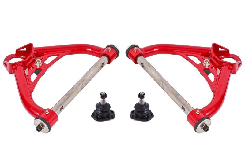 BMR Suspension BMR 70-81 Chevrolet Camaro A-Arms Upper Non-Adjustable Delrin Std Ball Joint - Red AAU321R