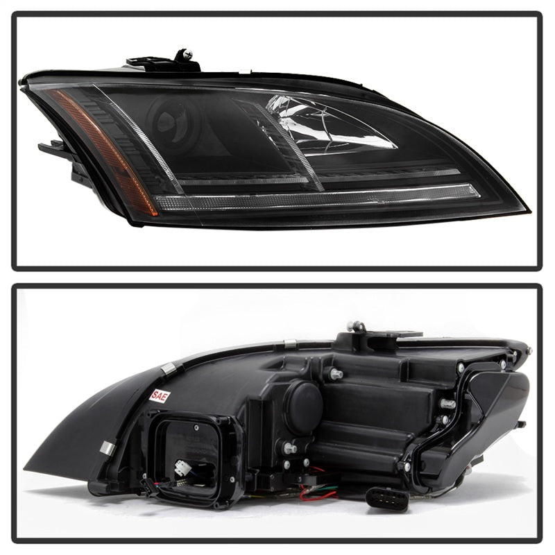 Spyder 08-15 Audi TT HID Xenon Projector Headlights w/Seq Turn Signal - Blk (PRO-YD-ATT08-HID-BK) 5085542