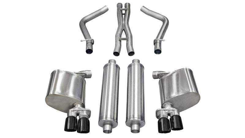 Corsa 11-13 Dodge Charger R/T 5.7L V8 Black Sport Cat-Back Exhaust 14525BLK