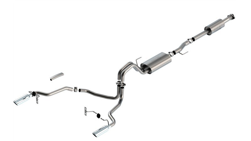 Borla F-150 2021 3.3L CC SB EC STB XL/XLT/Lariat/KR/Plnm/LTD 3/2.25 SRE Cat-Back ATAK Chrome Tips 140879