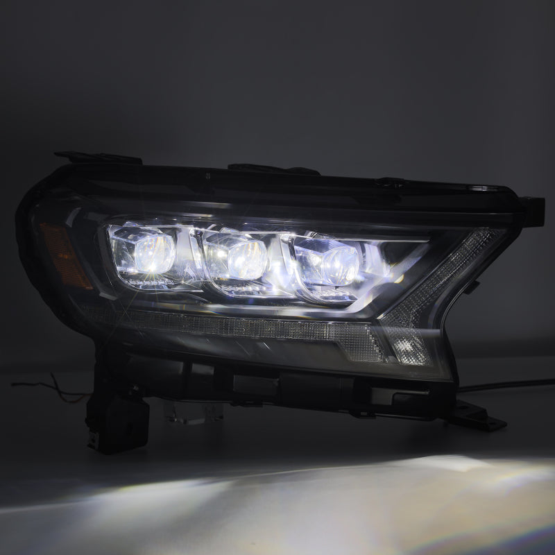 AlphaRex 19-21 Ford Ranger NOVA LED Proj Headlight Plnk Style Alpha Blk w/Activ Light/Seq Signal/DRL 880123 *Discontinued