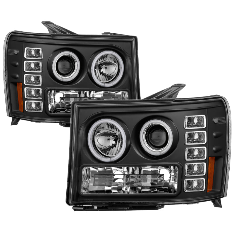 SPYDER GMC Sierra 1500/2500/3500 07-13 Projector Headlights CCFL Halo- LED Black PRO-YD-GS07-CCFL-BK 5030184