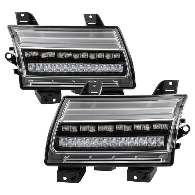 Spyder Jeep Wrangler 2018-2019 ( LED Model Only) LED Front Bumper Lights - Sequential Signal - Black 5086808