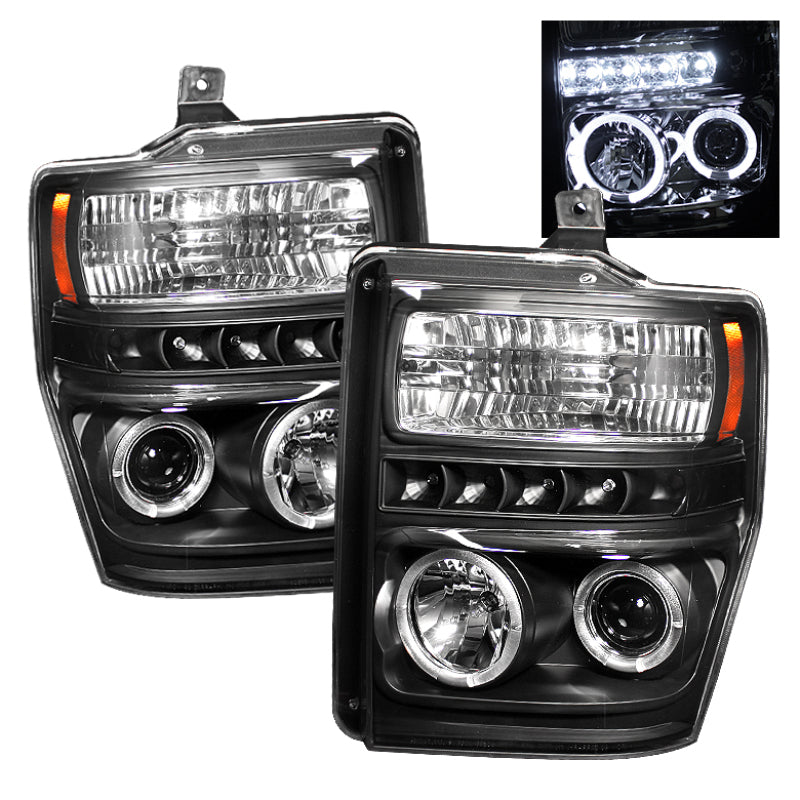 Spyder Ford F250/350/450 Super Duty 08-10 Projector Headlights LED Halo LED Blk PRO-YD-FS08-HL-BK 5010575