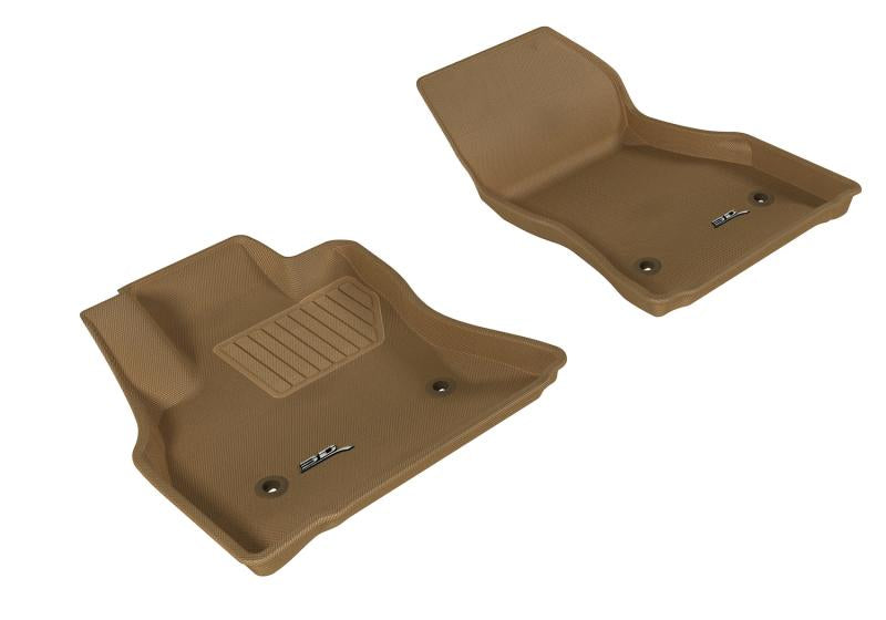 3D MAXpider 2014-2019 Fiat 500L Kagu 1st Row Floormat - Tan L1FA00411502
