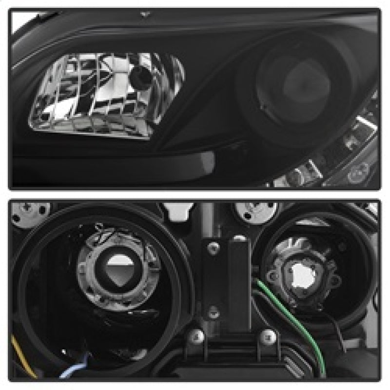 Spyder Audi A4 06-08 Projector Headlights Halogen Model Only - DRL Black PRO-YD-AA405-DRL-BK 5008572