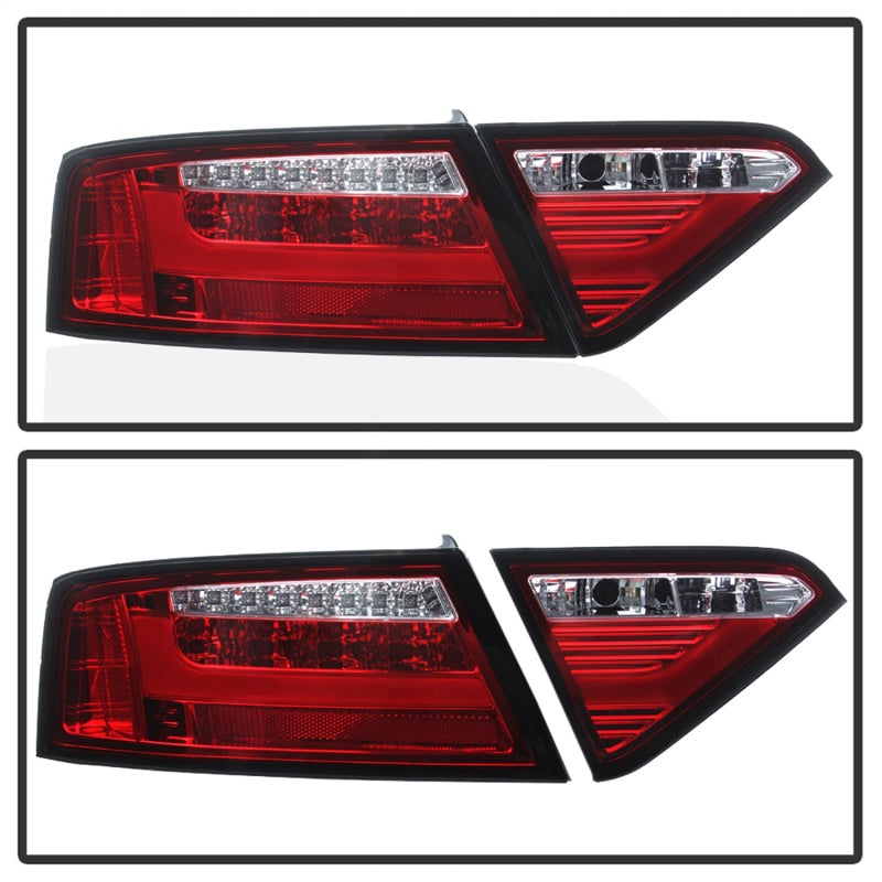 Spyder 08-12 Audi A5 LED Tail Lights - Red Clear ALT-YD-AA508V2-LED-RC 5083258