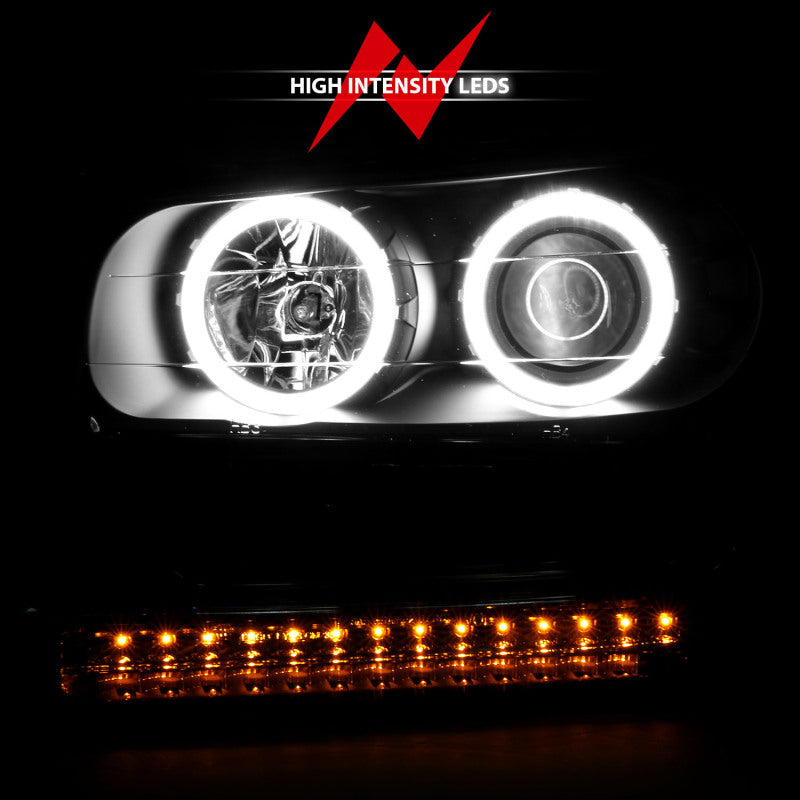 Anzo 2002-2009 Chevrolet Trailblazer Projector Headlights w/ Halo Black
