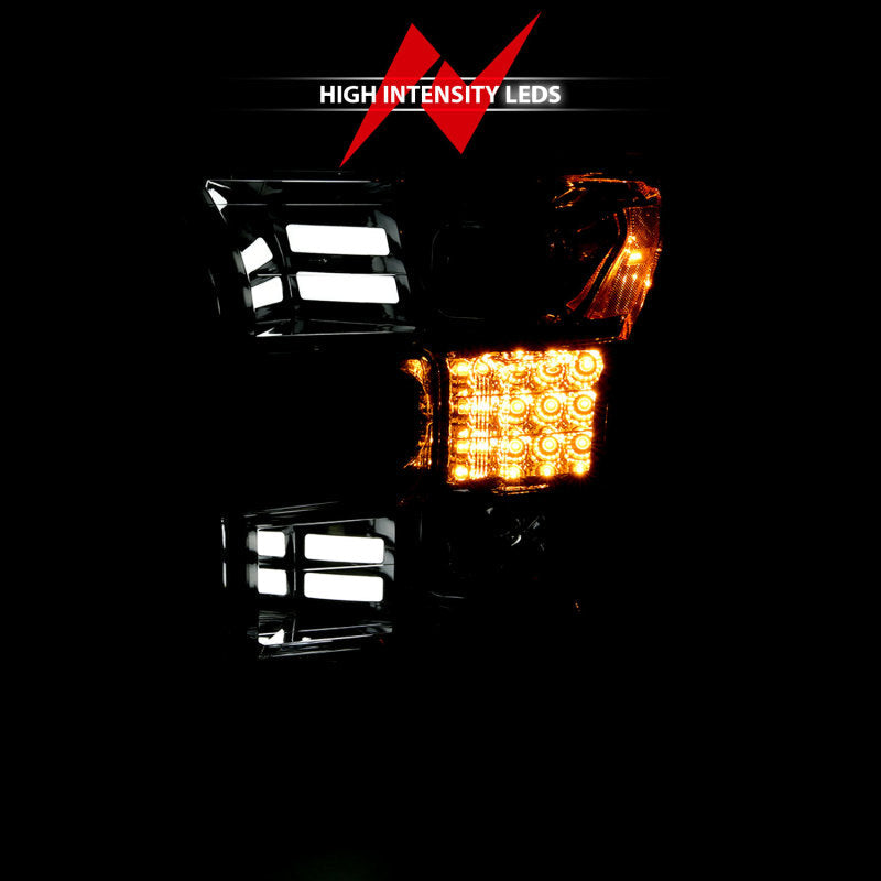 ANZO 15-17 Ford F-150 Proj Headlights w/ Plank Style Design Chrome w/ Amber Sequential Turn Signal 111409