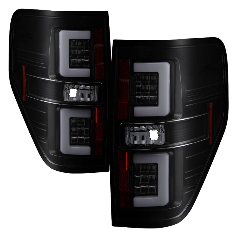 Spyder 09-14 Ford F150 V2 Light Bar LED Tail Lights - Blk Smoke (ALT-YD-FF15009V2-LBLED-BSM) 5084217