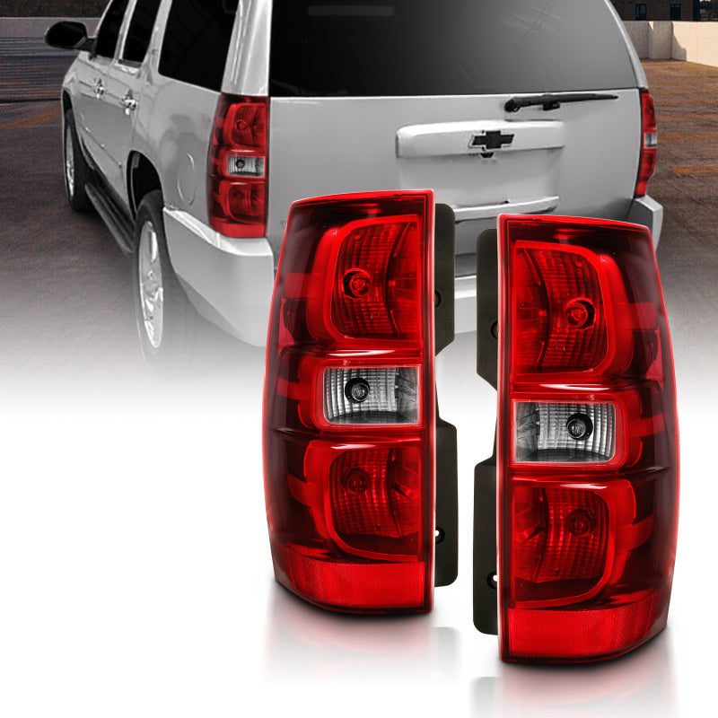 ANZO 2007-2014 Chevy Tahoe Taillight Red/Clear Lens (OE Replacement) 311304