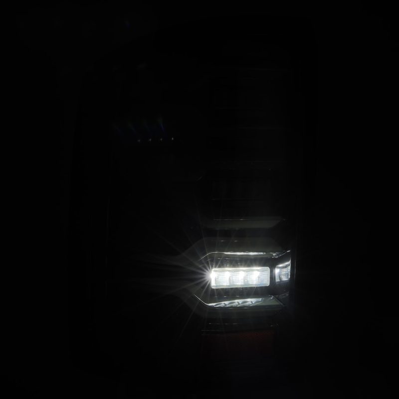 AlphaRex 14-18 GMC Sierra 1500/2500HD/3500HD LUXX-Series LED Tail Lights Alpha-Blk Actv Lgt Seq. Sig 630030 *Discontinued