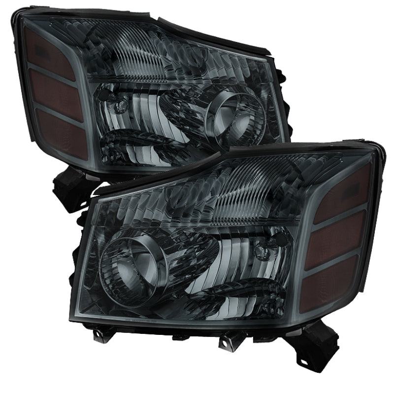 SPYDER Xtune Nissan Titan 04-14 OEM Amber Head Lights Set Smoked HD-JH-NTI04-AM-SM 5077394