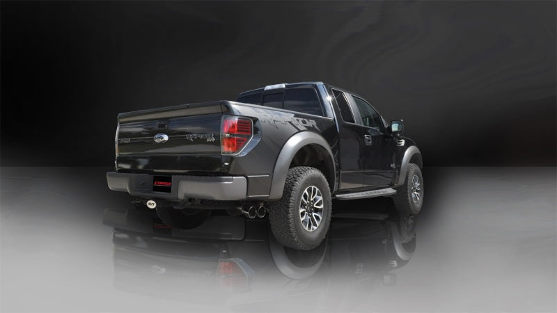 Corsa Performance 11-14 Ford F-150 Raptor 6.2L V8 133in Wheelbase Black Xtreme Cat-Back
