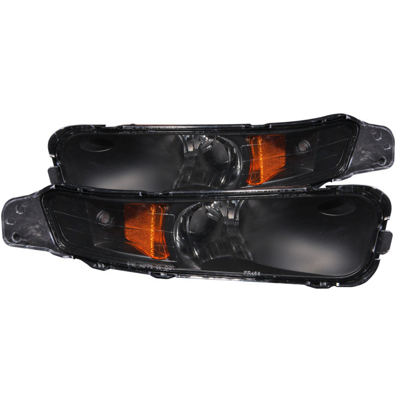 Anzo 2005-2009 Ford Mustang Euro Parking Lights Black w/ Amber Reflector